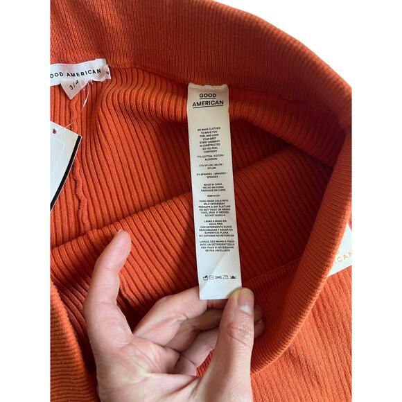Good American Lettuce Edge Baby Flare Pants in Cinnamon, size 3/4, NWT! - Picture 8 of 11
